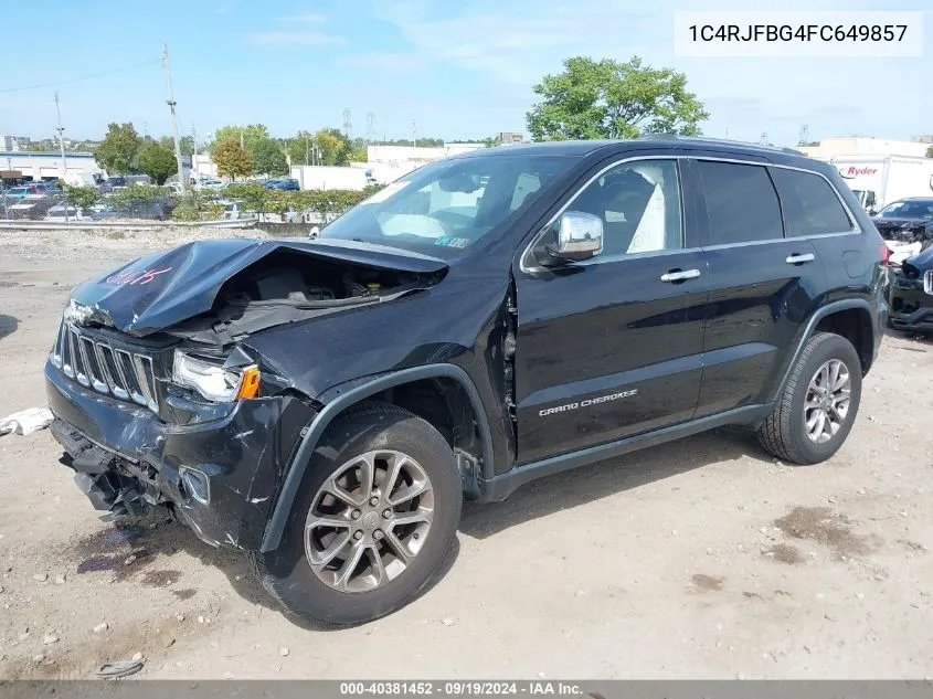 2015 Jeep Grand Cherokee Limited VIN: 1C4RJFBG4FC649857 Lot: 40381452