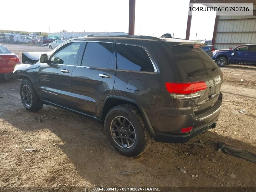 2015 Jeep Grand Cherokee Limited VIN: 1C4RJFBG6FC790736 Lot: 40389416