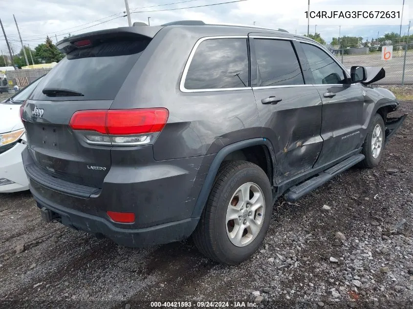 1C4RJFAG3FC672631 2015 Jeep Grand Cherokee Laredo