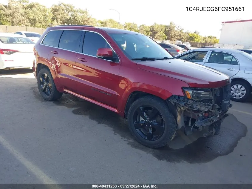 2015 Jeep Grand Cherokee High Altitude VIN: 1C4RJECG6FC951661 Lot: 40431253