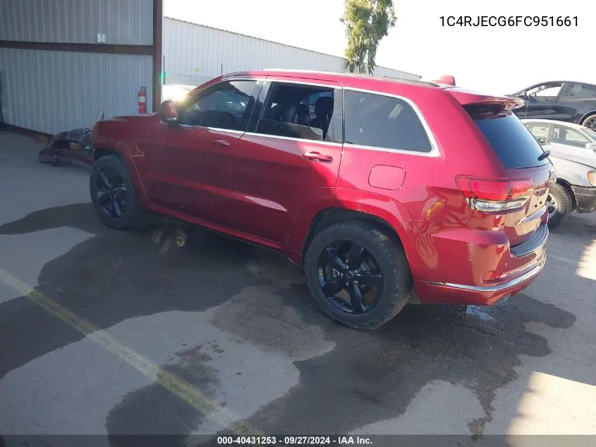 2015 Jeep Grand Cherokee High Altitude VIN: 1C4RJECG6FC951661 Lot: 40431253