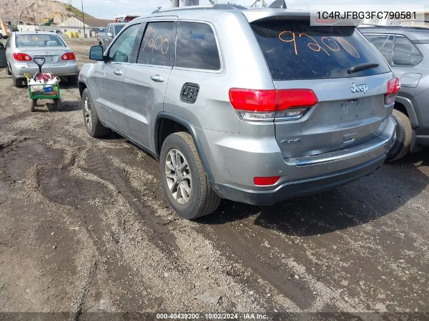 2015 Jeep Grand Cherokee Limited VIN: 1C4RJFBG3FC790581 Lot: 40439200