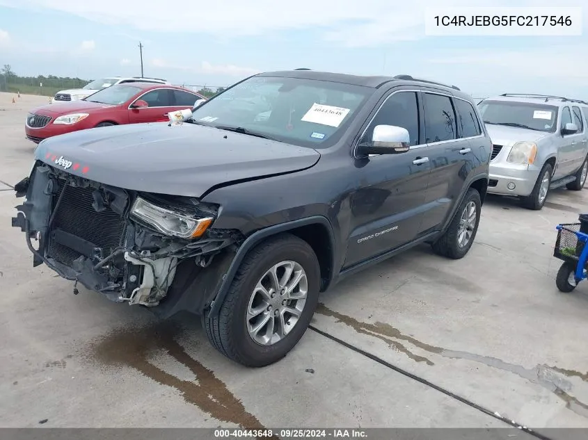 2015 Jeep Grand Cherokee Limited VIN: 1C4RJEBG5FC217546 Lot: 40443648