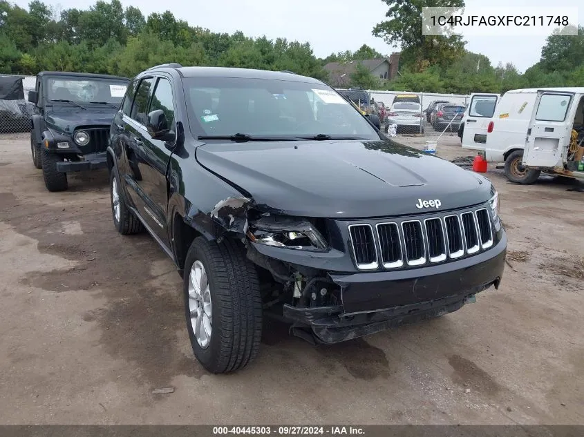 2015 Jeep Grand Cherokee Laredo VIN: 1C4RJFAGXFC211748 Lot: 40445303