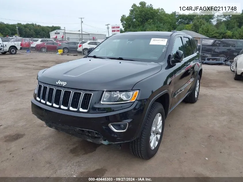 2015 Jeep Grand Cherokee Laredo VIN: 1C4RJFAGXFC211748 Lot: 40445303