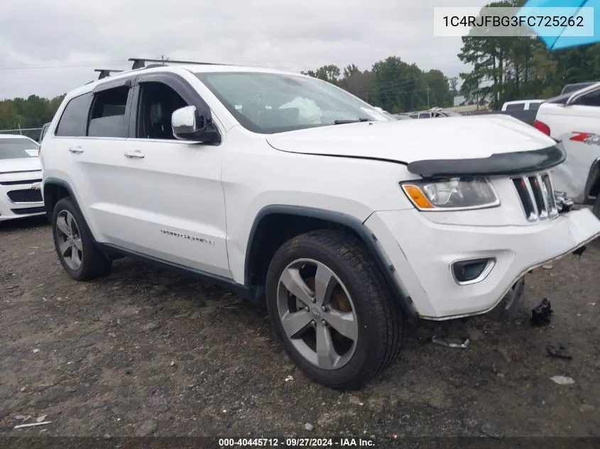 2015 Jeep Grand Cherokee Limited VIN: 1C4RJFBG3FC725262 Lot: 40445712