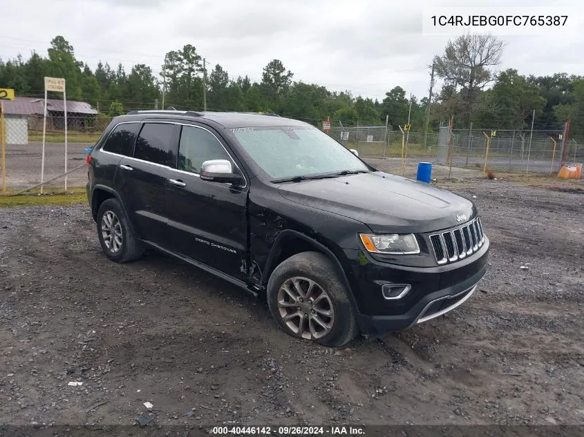 2015 Jeep Grand Cherokee Limited VIN: 1C4RJEBG0FC765387 Lot: 40446142