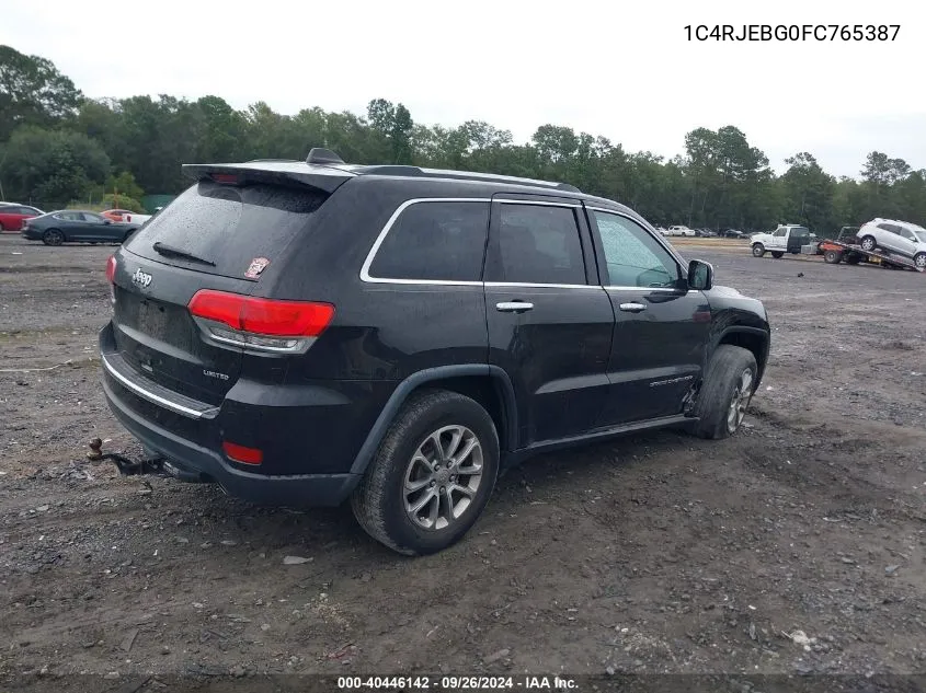 1C4RJEBG0FC765387 2015 Jeep Grand Cherokee Limited