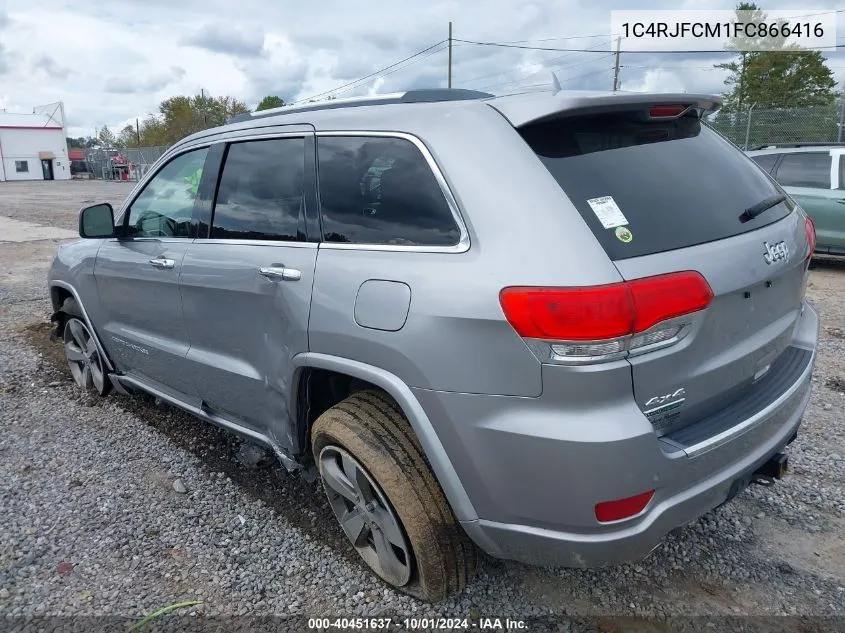 2015 Jeep Grand Cherokee Overland VIN: 1C4RJFCM1FC866416 Lot: 40451637