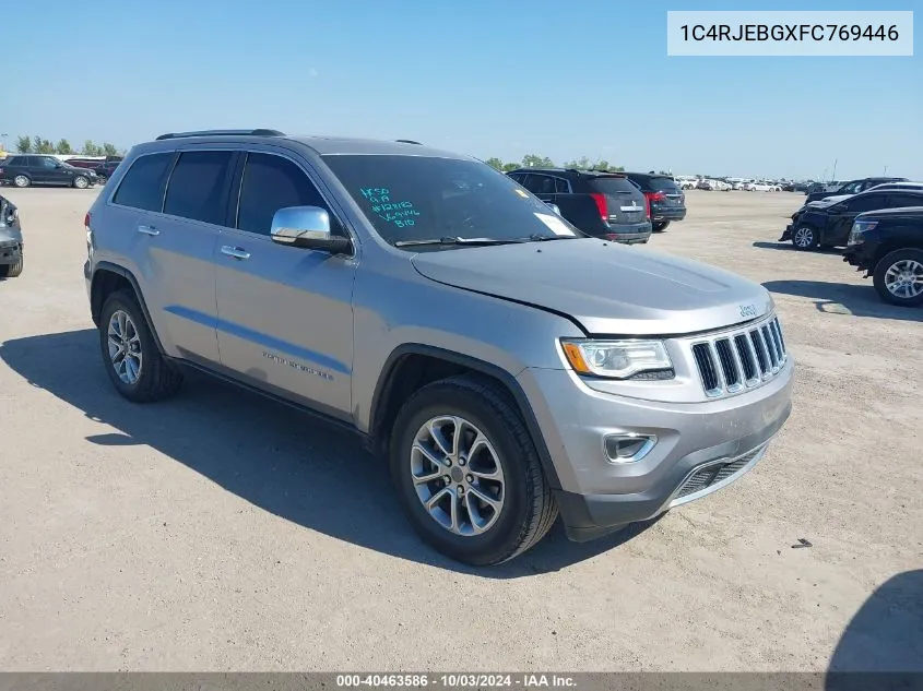 2015 Jeep Grand Cherokee Limited VIN: 1C4RJEBGXFC769446 Lot: 40463586