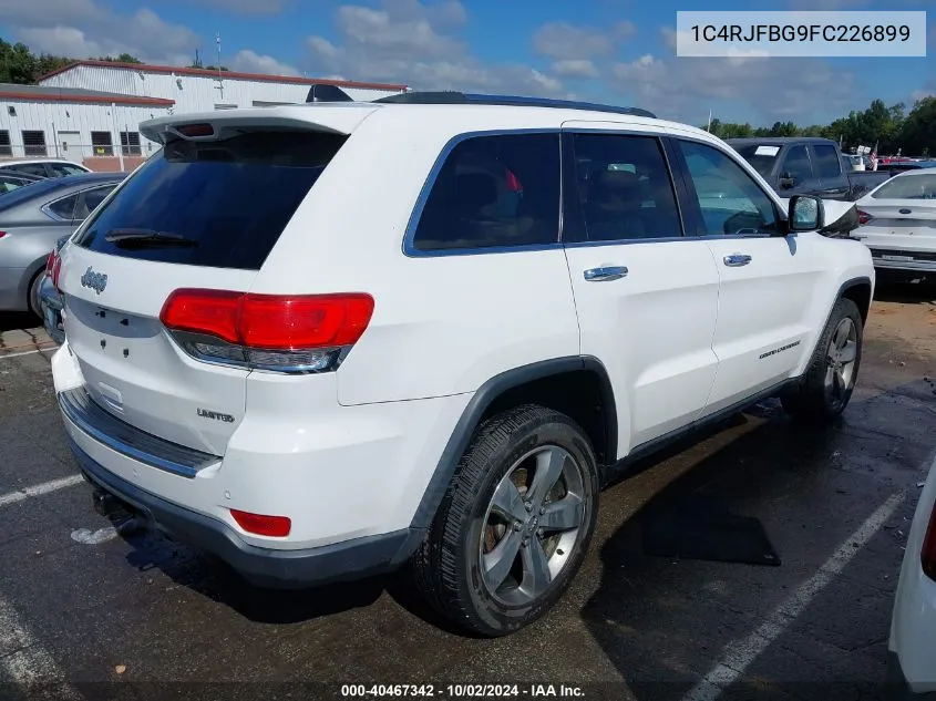 2015 Jeep Grand Cherokee Limited VIN: 1C4RJFBG9FC226899 Lot: 40467342