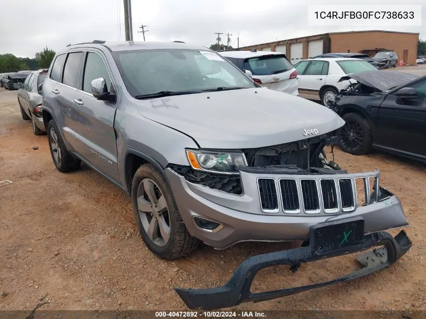 2015 Jeep Grand Cherokee Limited VIN: 1C4RJFBG0FC738633 Lot: 40472892