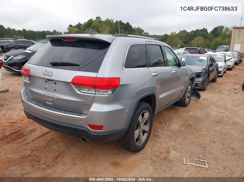 2015 Jeep Grand Cherokee Limited VIN: 1C4RJFBG0FC738633 Lot: 40472892