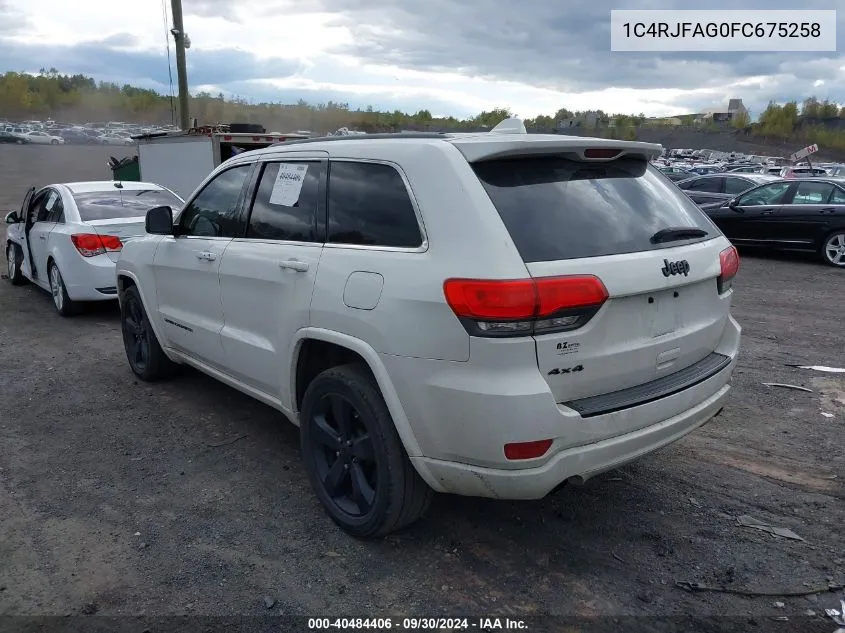 2015 Jeep Grand Cherokee Altitude VIN: 1C4RJFAG0FC675258 Lot: 40484406