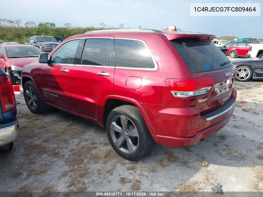 2015 Jeep Grand Cherokee Overland VIN: 1C4RJECG7FC809464 Lot: 40516771