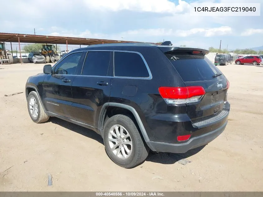 2015 Jeep Grand Cherokee Laredo VIN: 1C4RJEAG3FC219040 Lot: 40548556