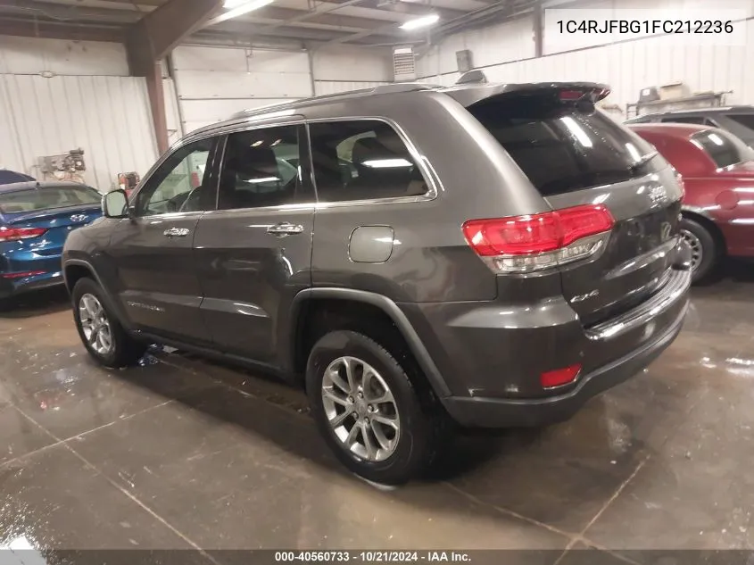 2015 Jeep Grand Cherokee Limited VIN: 1C4RJFBG1FC212236 Lot: 40560733