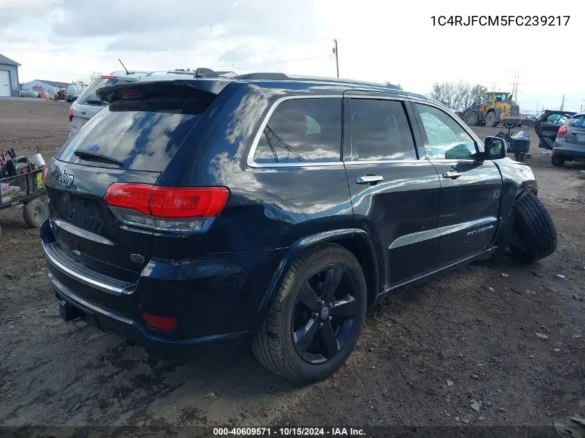 2015 Jeep Grand Cherokee Overland VIN: 1C4RJFCM5FC239217 Lot: 40609571