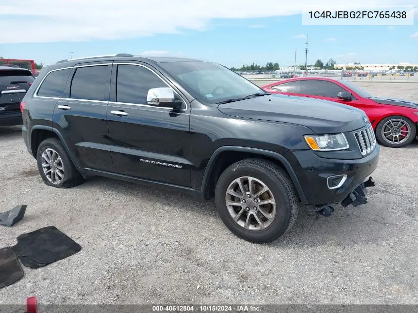 2015 Jeep Grand Cherokee Limited VIN: 1C4RJEBG2FC765438 Lot: 40612804