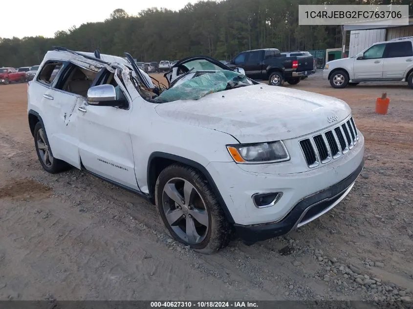 2015 Jeep Grand Cherokee Limited VIN: 1C4RJEBG2FC763706 Lot: 40627310