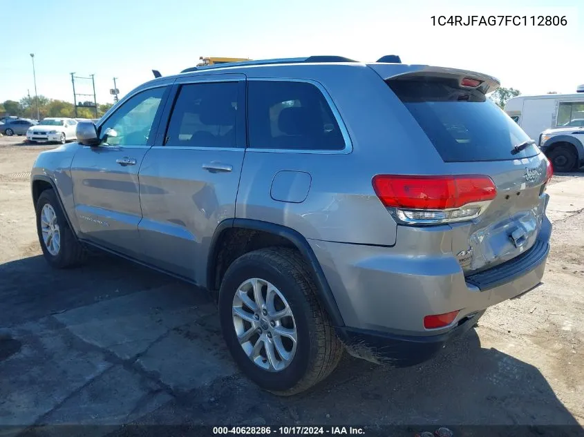 2015 Jeep Grand Cherokee Laredo VIN: 1C4RJFAG7FC112806 Lot: 40628286