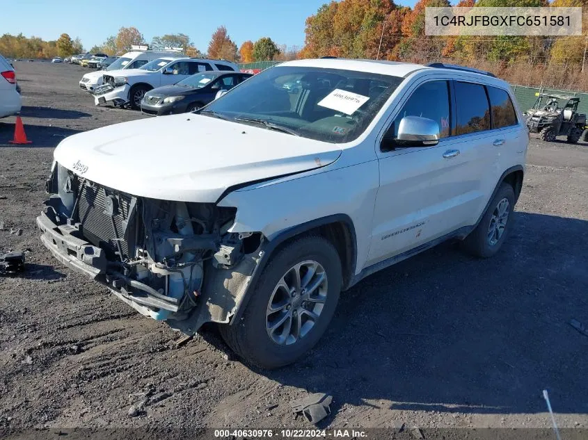 2015 Jeep Grand Cherokee Limited VIN: 1C4RJFBGXFC651581 Lot: 40630976