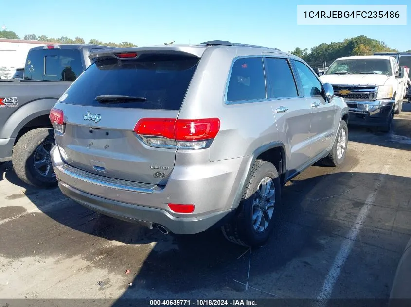 2015 Jeep Grand Cherokee Limited VIN: 1C4RJEBG4FC235486 Lot: 40639771