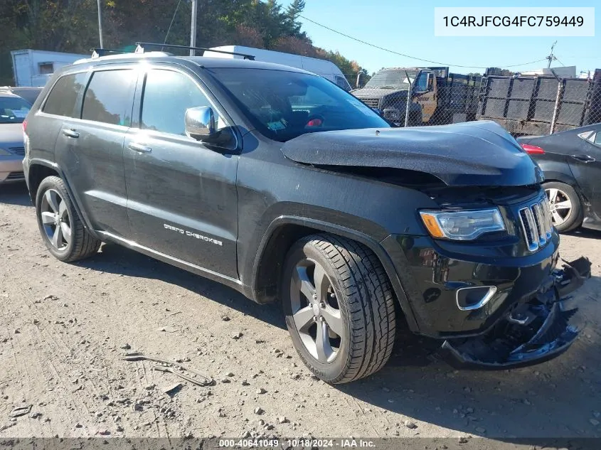 2015 Jeep Grand Cherokee Overland VIN: 1C4RJFCG4FC759449 Lot: 40641049