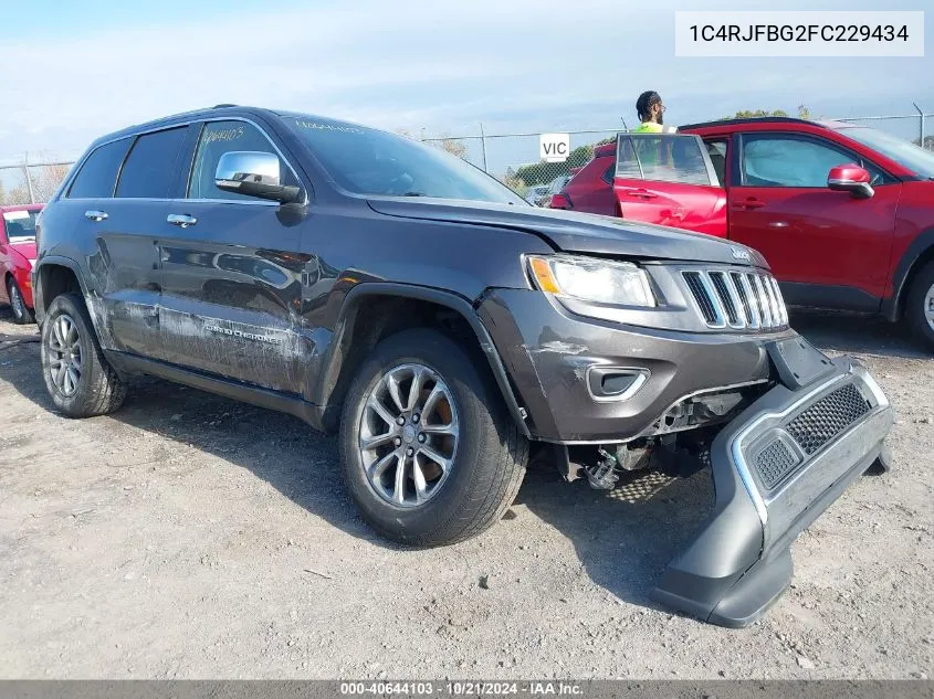 2015 Jeep Grand Cherokee Limited VIN: 1C4RJFBG2FC229434 Lot: 40644103