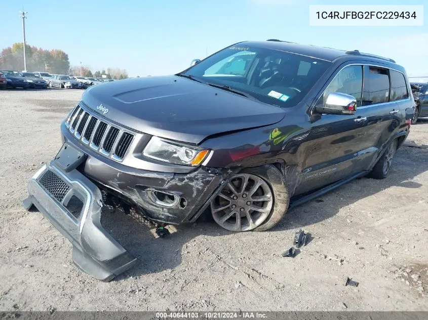 2015 Jeep Grand Cherokee Limited VIN: 1C4RJFBG2FC229434 Lot: 40644103