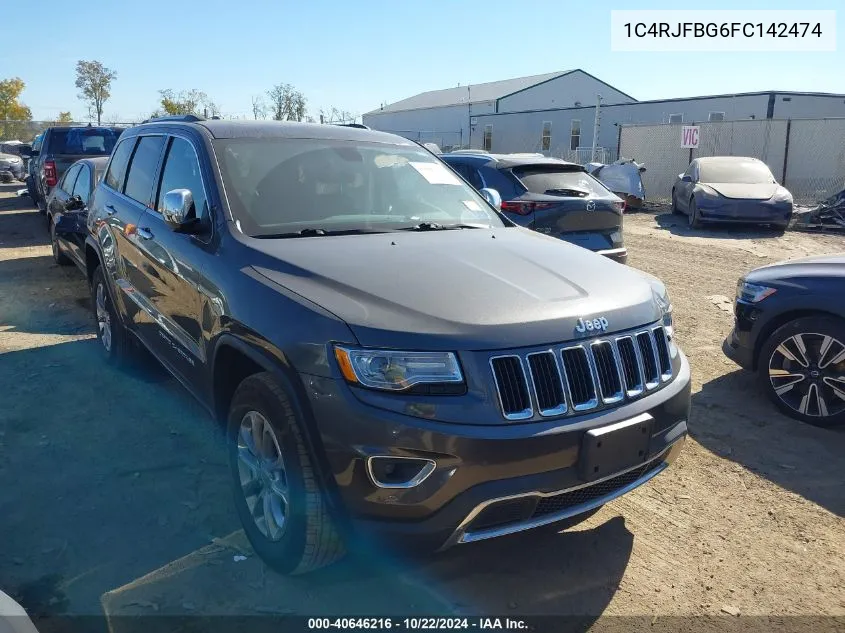 2015 Jeep Grand Cherokee Limited VIN: 1C4RJFBG6FC142474 Lot: 40646216