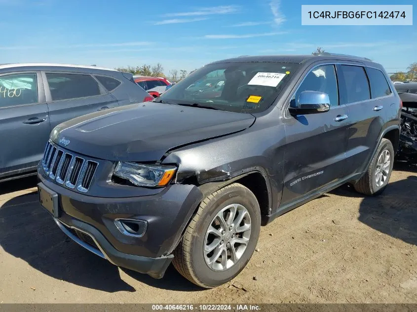 2015 Jeep Grand Cherokee Limited VIN: 1C4RJFBG6FC142474 Lot: 40646216