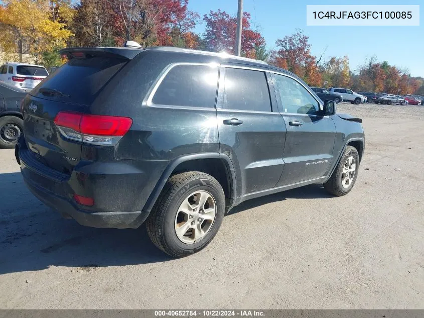 2015 Jeep Grand Cherokee Laredo VIN: 1C4RJFAG3FC100085 Lot: 40652784