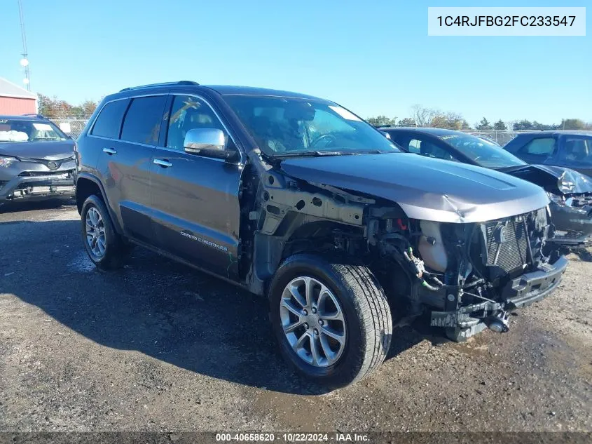 2015 Jeep Grand Cherokee Limited VIN: 1C4RJFBG2FC233547 Lot: 40658620