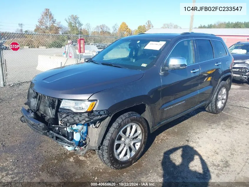 2015 Jeep Grand Cherokee Limited VIN: 1C4RJFBG2FC233547 Lot: 40658620