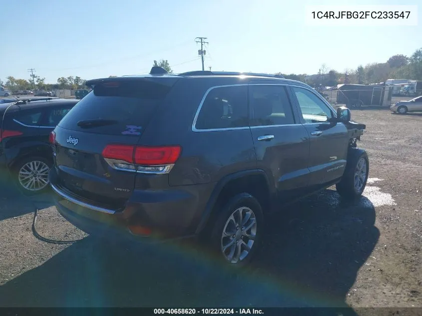 2015 Jeep Grand Cherokee Limited VIN: 1C4RJFBG2FC233547 Lot: 40658620