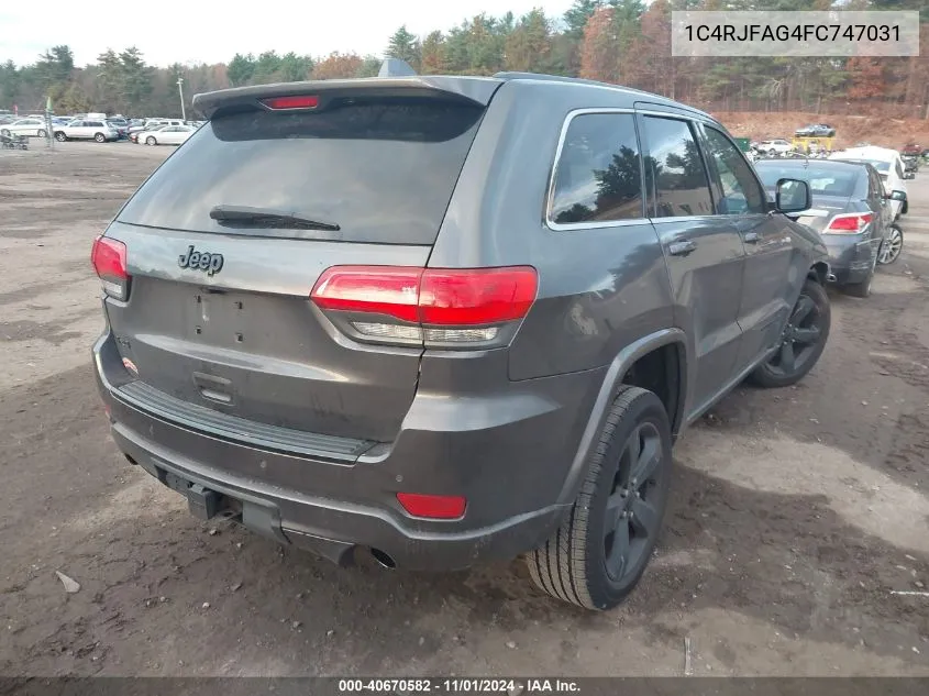 2015 Jeep Grand Cherokee Altitude VIN: 1C4RJFAG4FC747031 Lot: 40670582