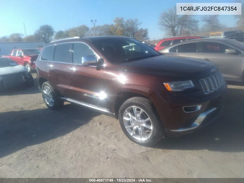 2015 Jeep Grand Cherokee Summit VIN: 1C4RJFJG2FC847354 Lot: 40671749