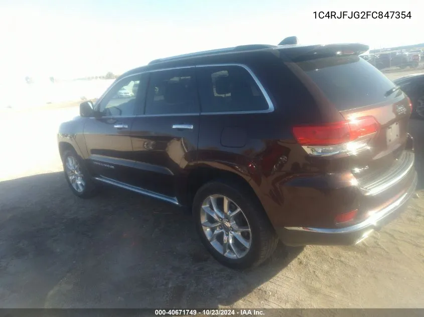 2015 Jeep Grand Cherokee Summit VIN: 1C4RJFJG2FC847354 Lot: 40671749