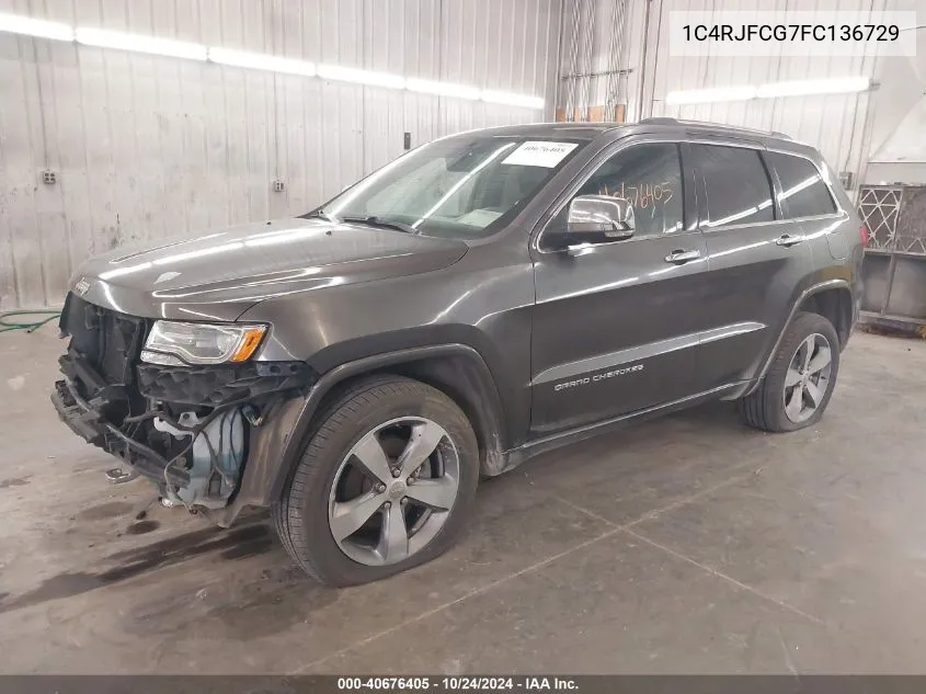 2015 Jeep Grand Cherokee Overland VIN: 1C4RJFCG7FC136729 Lot: 40676405