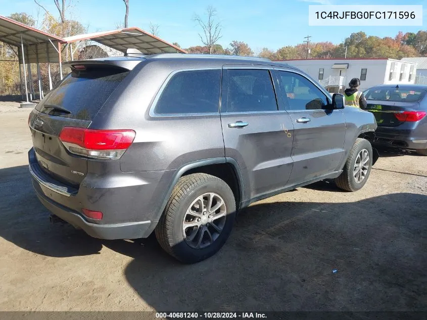 2015 Jeep Grand Cherokee Limited VIN: 1C4RJFBG0FC171596 Lot: 40681240