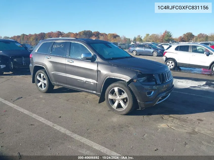 2015 Jeep Grand Cherokee Overland VIN: 1C4RJFCGXFC831156 Lot: 40686692