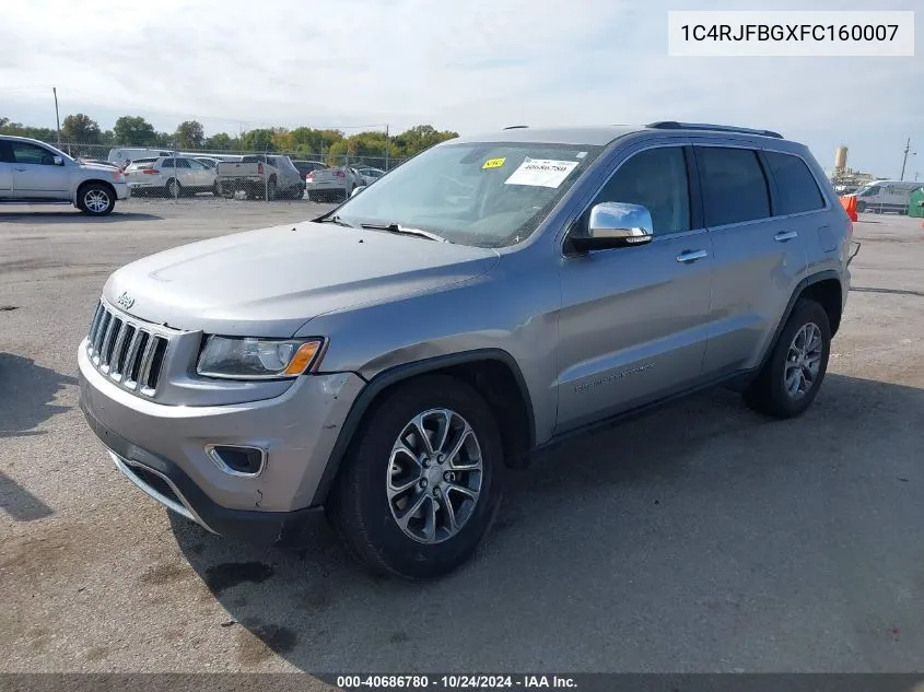 2015 Jeep Grand Cherokee Limited VIN: 1C4RJFBGXFC160007 Lot: 40686780