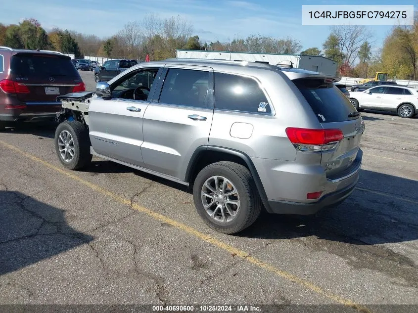 2015 Jeep Grand Cherokee Limited VIN: 1C4RJFBG5FC794275 Lot: 40690600