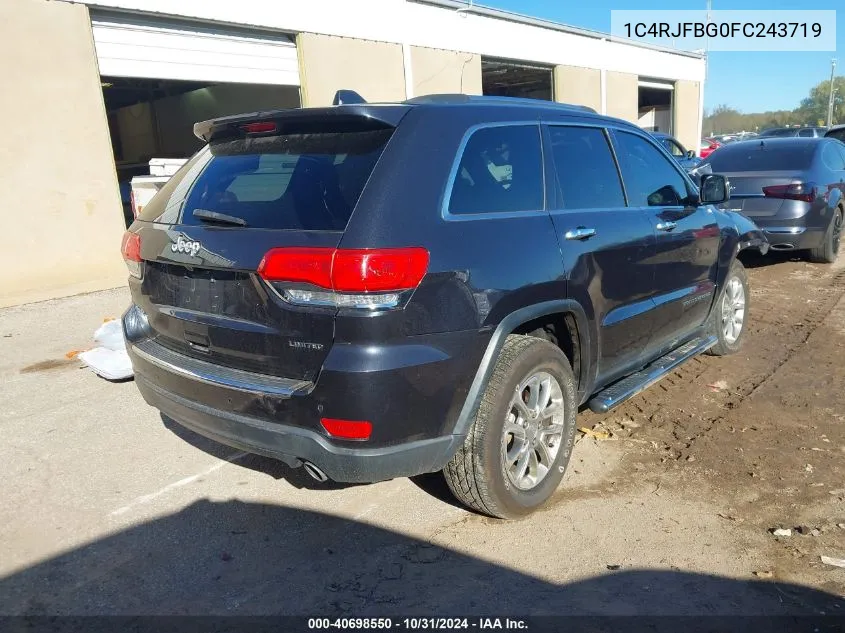 2015 Jeep Grand Cherokee Limited VIN: 1C4RJFBG0FC243719 Lot: 40698550