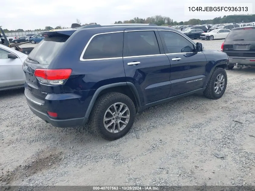 2015 Jeep Grand Cherokee Limited VIN: 1C4RJEBG5FC936313 Lot: 40707563