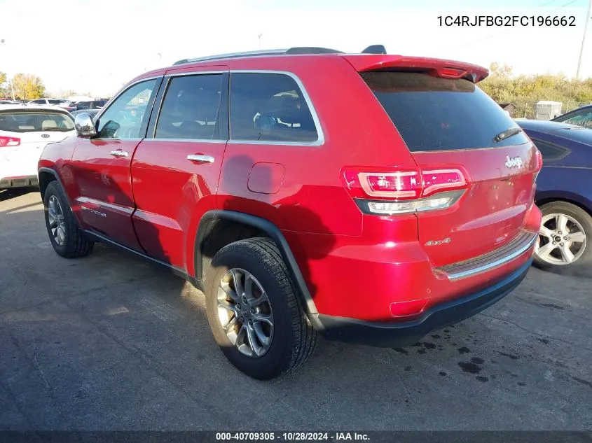 2015 Jeep Grand Cherokee Limited VIN: 1C4RJFBG2FC196662 Lot: 40709305