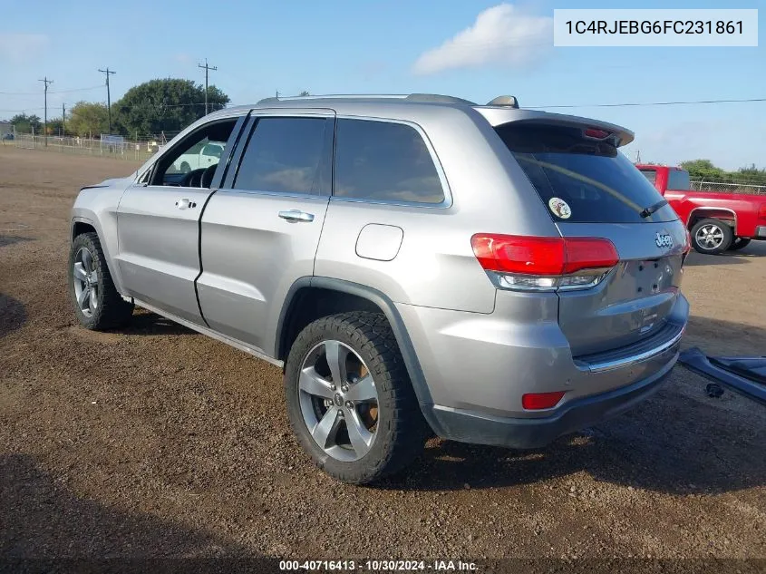 2015 Jeep Grand Cherokee Limited VIN: 1C4RJEBG6FC231861 Lot: 40716413