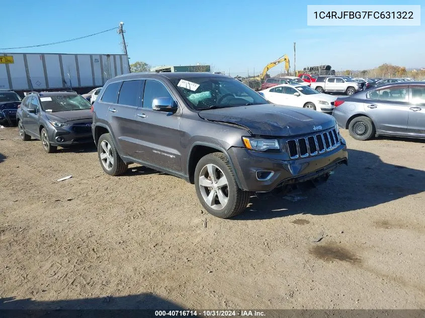 2015 Jeep Grand Cherokee Limited VIN: 1C4RJFBG7FC631322 Lot: 40716714