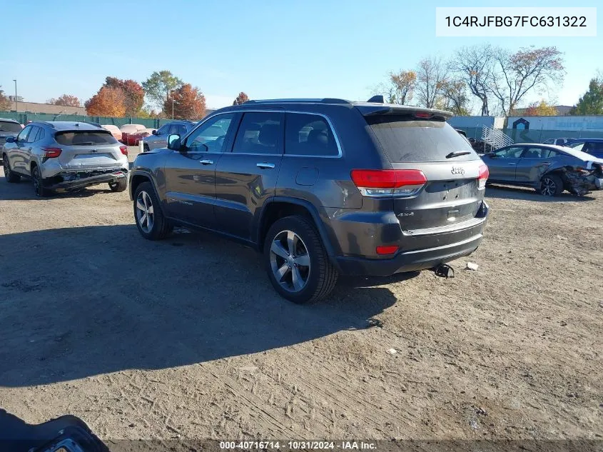 2015 Jeep Grand Cherokee Limited VIN: 1C4RJFBG7FC631322 Lot: 40716714